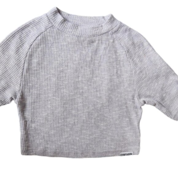 Gymshark Womens Grey Ribbed Lounge Top Medium EUC - Picture 1 of 13